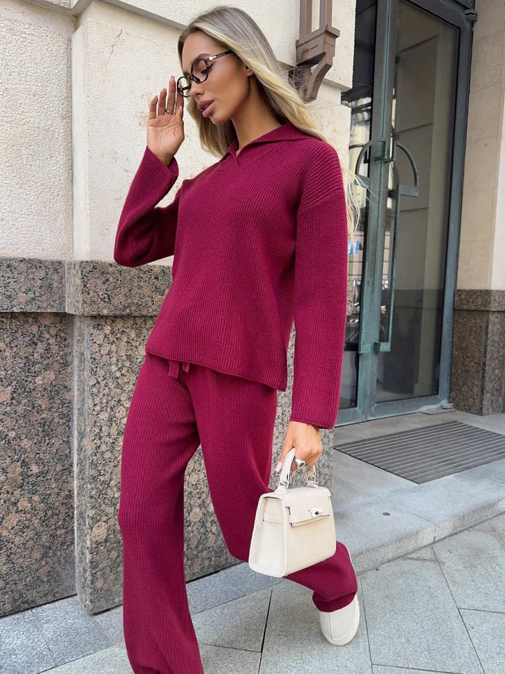 Ladies elegant knitted jogging set Lune London