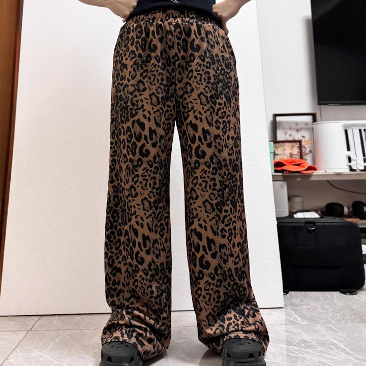 Lune London women's casual pants with animal print