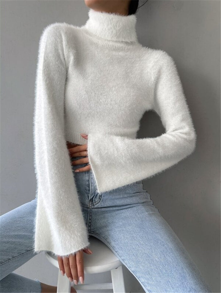 Close-fitting women's turtleneck top with oversized sleeves Lune London