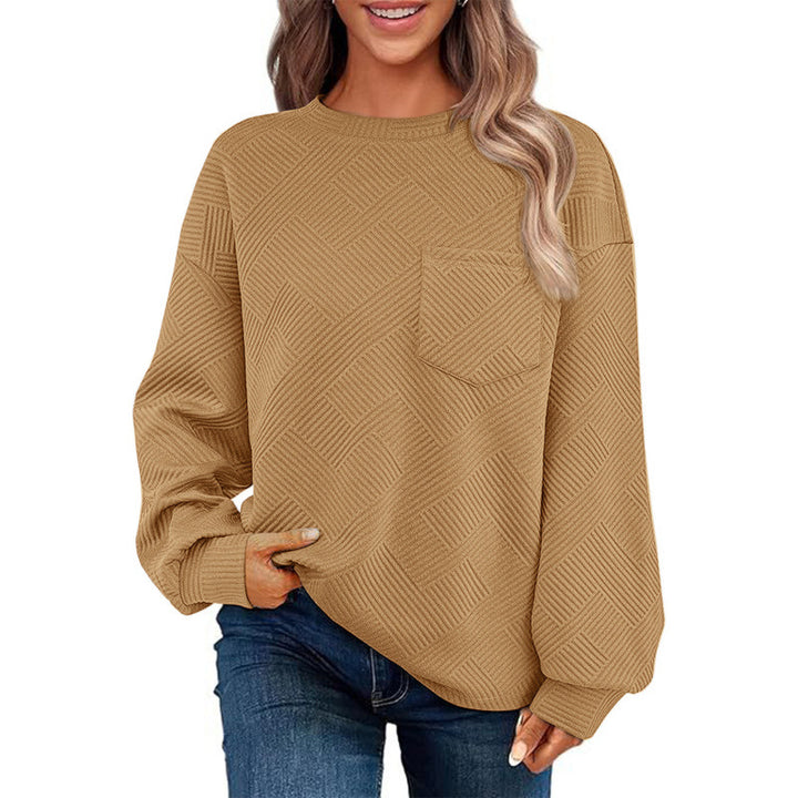 Casual sweater for women with textured pattern and practical chest pocket Lune London