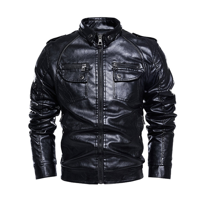 Casual leather jacket for men with multiple pockets Lune London
