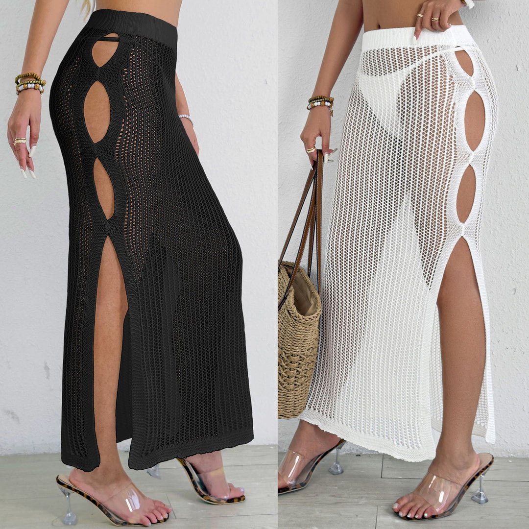 Lune London women's knitted crochet maxi skirt