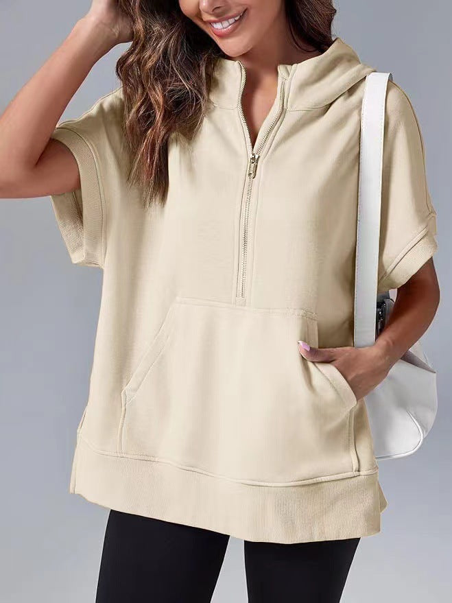 Casual hooded sweatshirt for women with zipper Lune London