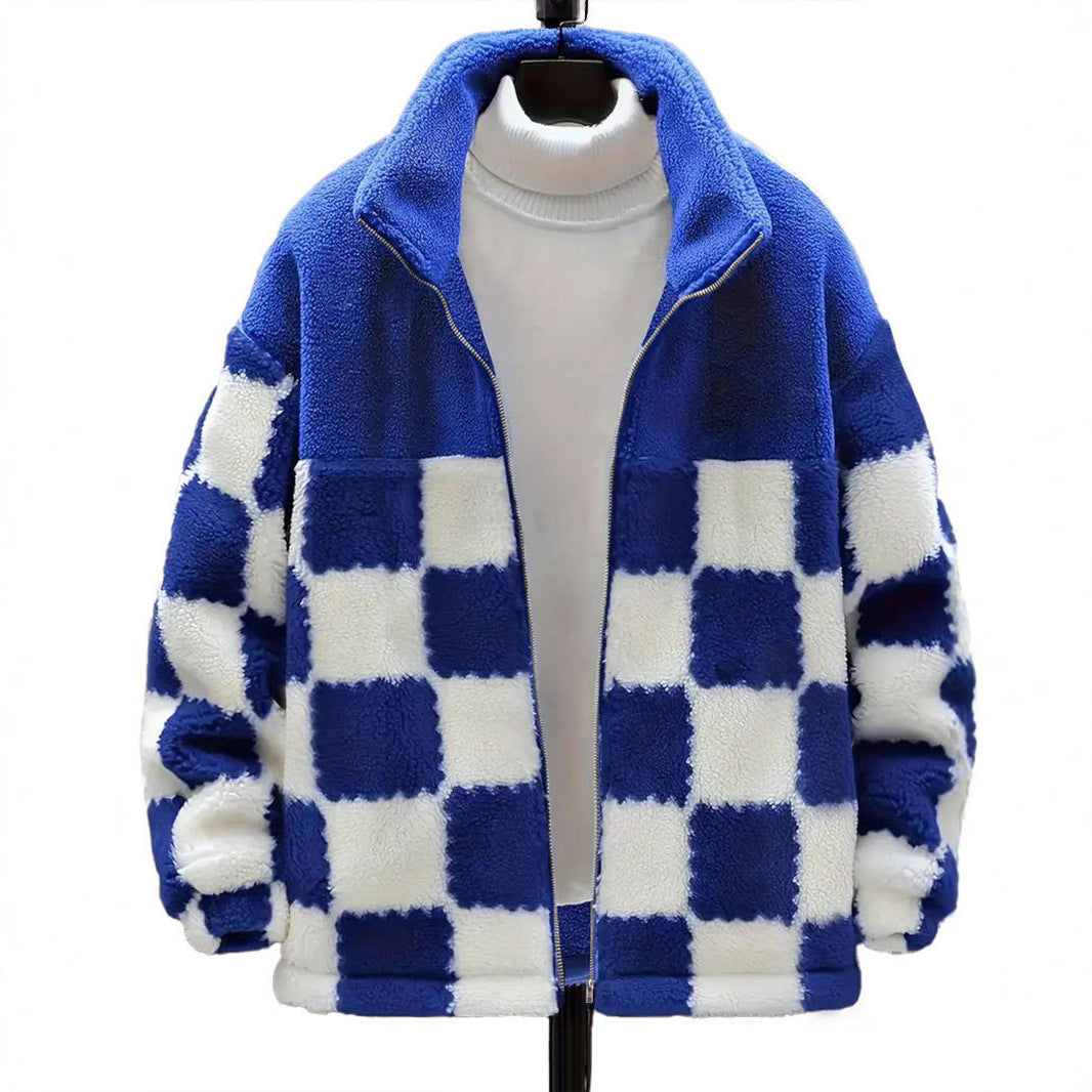 Soft jacket for women with a modern check pattern Lune London