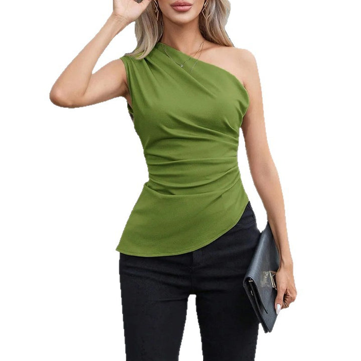 Tops Élégant Femme À Une Épaule avec Volants et Coupe Asymétrique Chic & Stil
