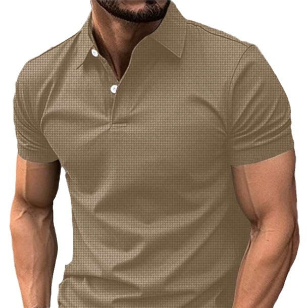 Men's classic short-sleeve polo with textured surface Lune London
