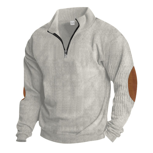 Men's sweater with high collar and leather applications Lune London