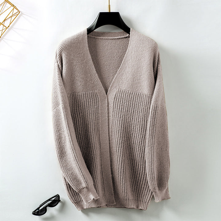 Casual cardigan for ladies with V-neck and textured pattern Lune London