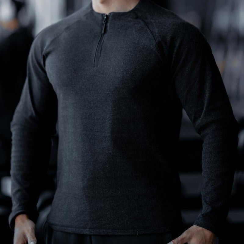 Men's long sleeve sports shirt with innovative zipper Lune London