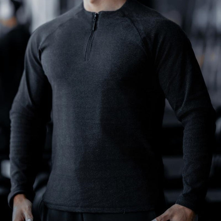 Men's long sleeve sports shirt with innovative zipper Lune London