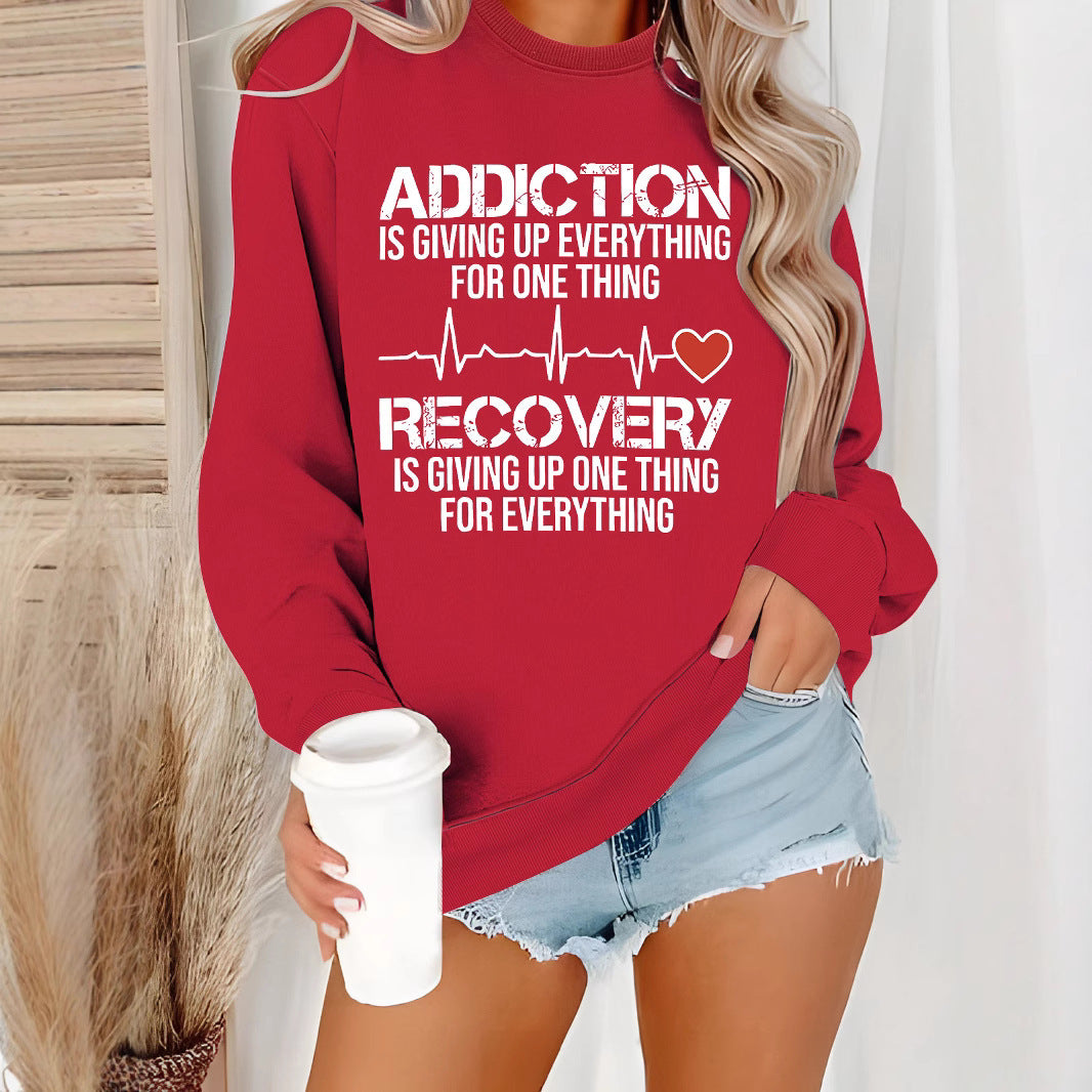 Sweatshirt pour femmes avec impression inspirante et coupe décontractée Chic & Stil