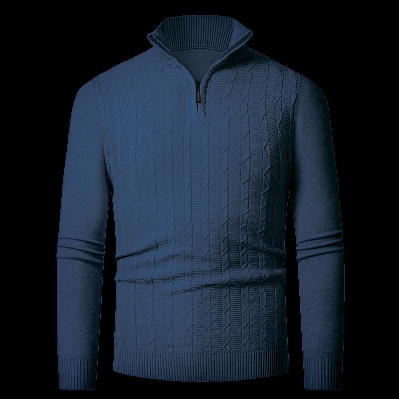 Knitted sweater for men with modern collar and zipper Lune London