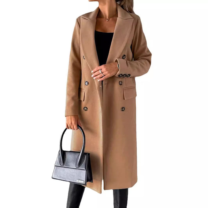 Elegant double-breasted women's coat with fitted silhouette Lune London