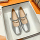Lune London | Elegant White Mary Jane Ballet Flats