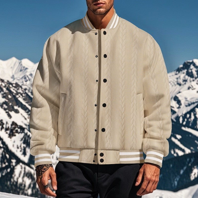 Versatile knit jacket for men sporty chic style