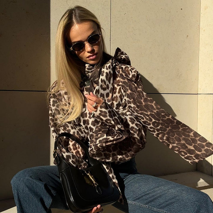 Ladies Oversized Shirt with Unique Leopard Print Lune London