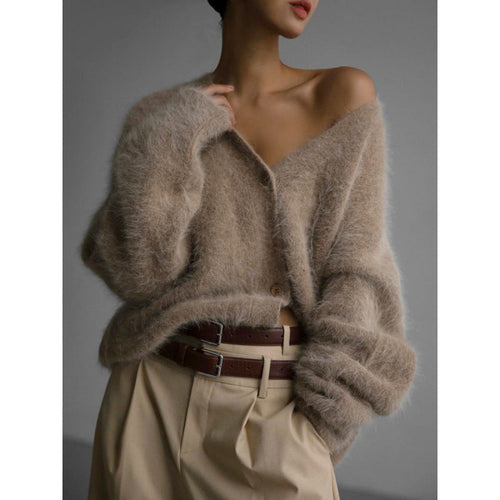 Ladies Cozy Cardigan Made Of Mohair Lune London