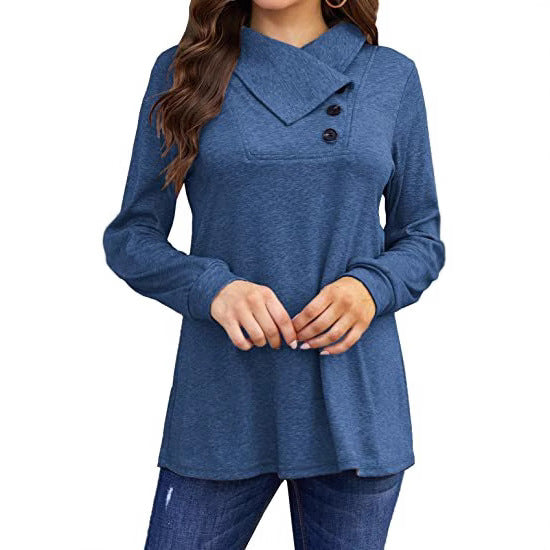 Woman Casual top with asymmetric collar and button detail Lune London