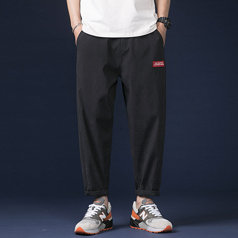 Men's leisure pants with relaxed fit and practical drawstring Lune London