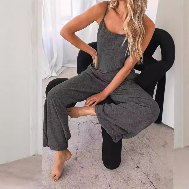 Ladies Casual Jumpsuit with Wide Legs and Practical Pockets Lune London