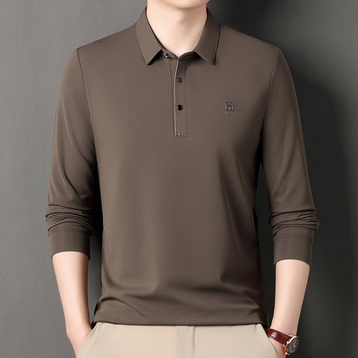 Men's long sleeve sporty polo with an innovative cut and moisture-regulating material Lune London