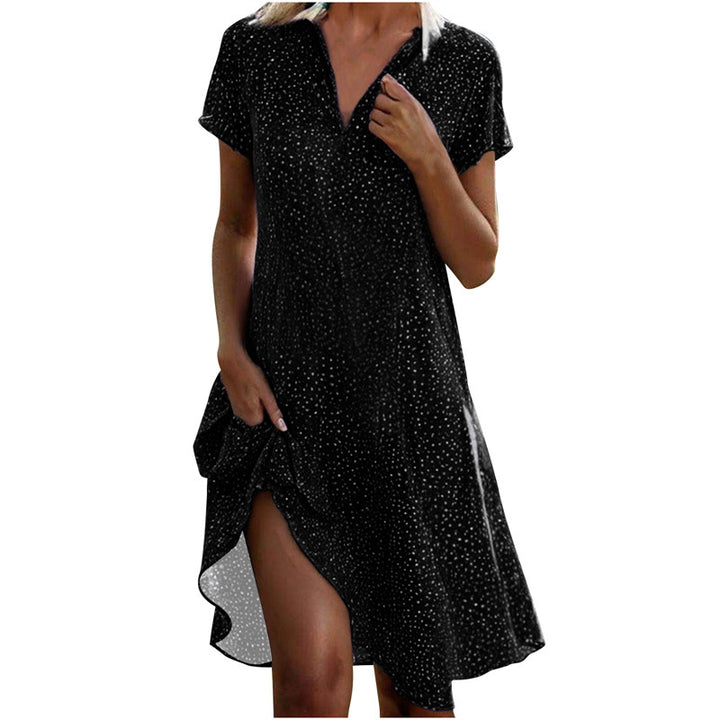 Shirt dress for ladies with polo collar and lightweight breathable fabric Lune London