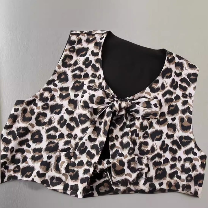 Women Large Leopard Print Chic Pants