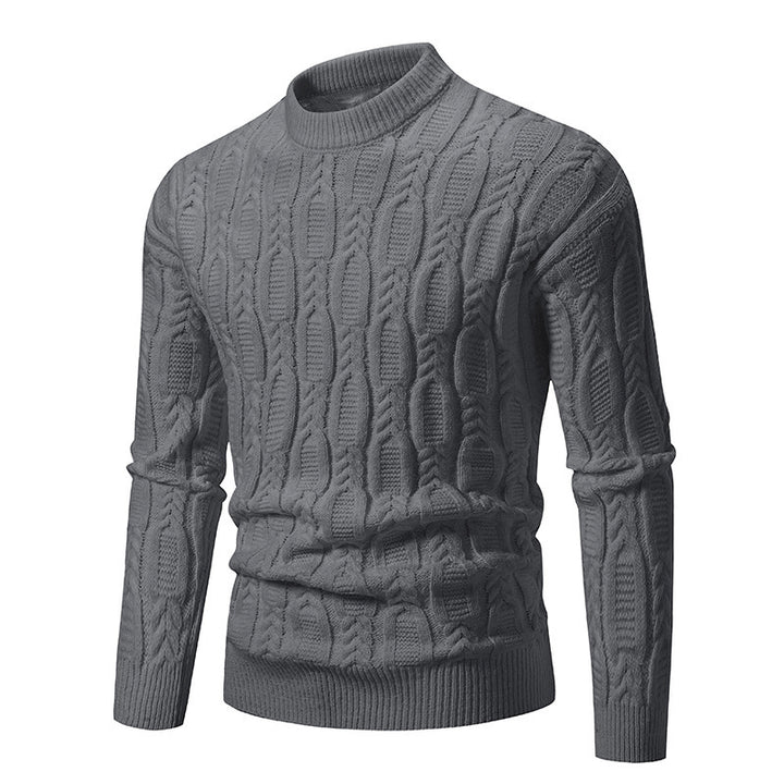 Men's roll neck sweater with ribbed cable pattern Lune London