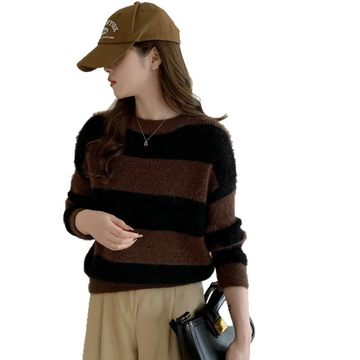 Femmes pull câlin rayé Chic & Stil