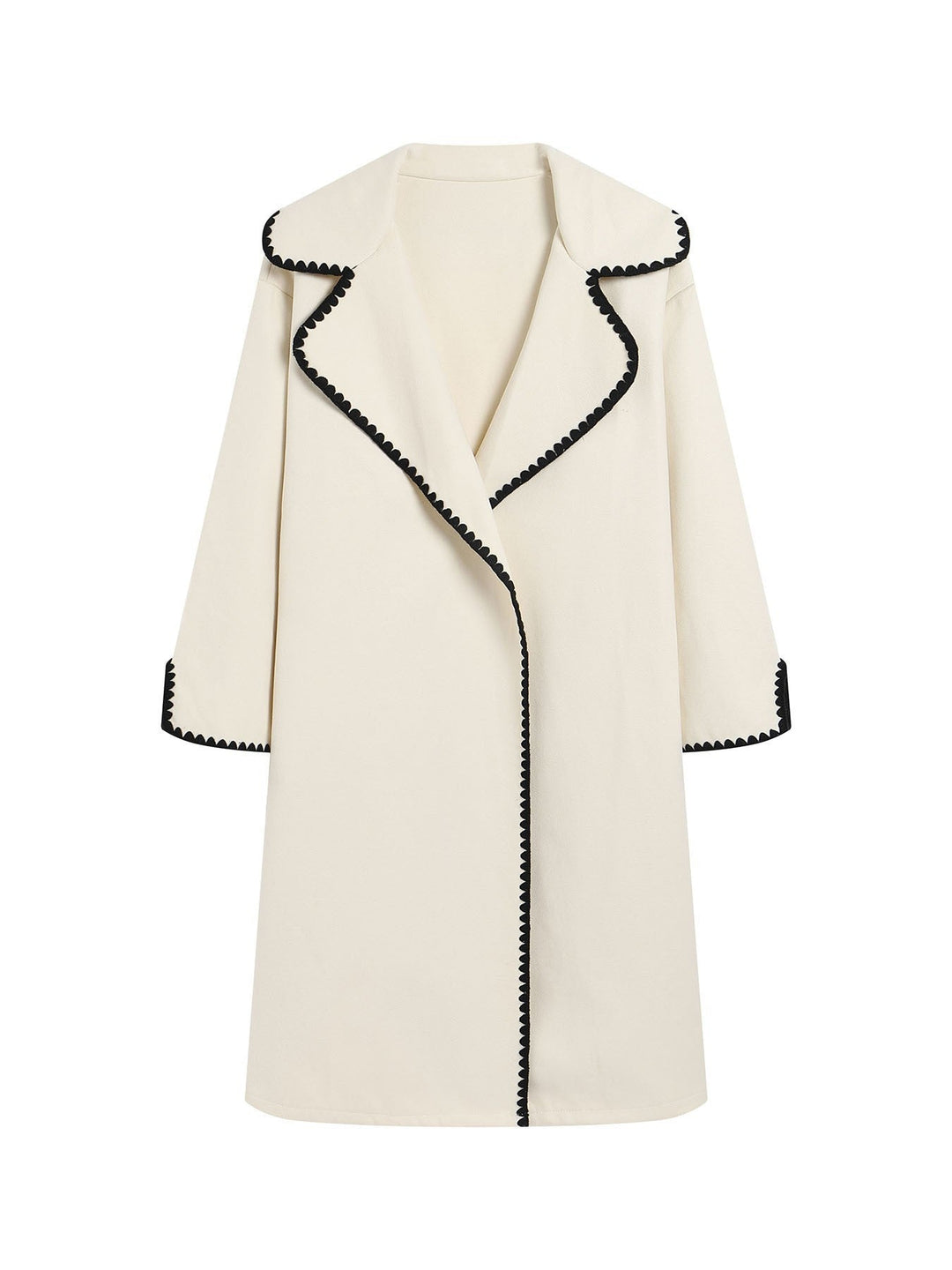 Lune London | Windbreaker - Wool texture - Plus size fit - Open front - Embroidered lapel