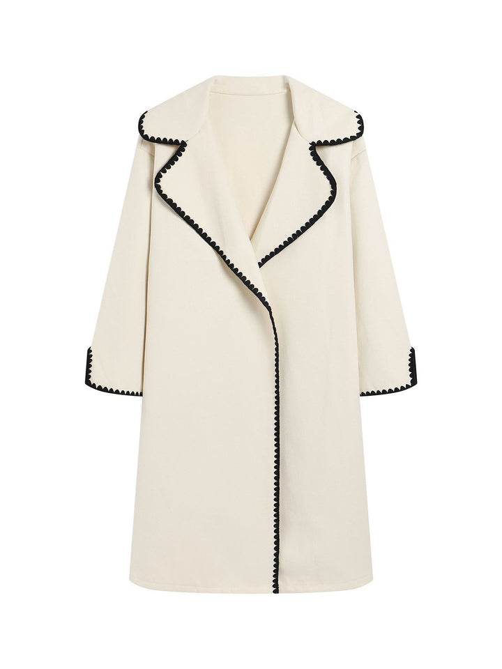 Lune London | Windbreaker - Wool texture - Plus size fit - Open front - Embroidered lapel