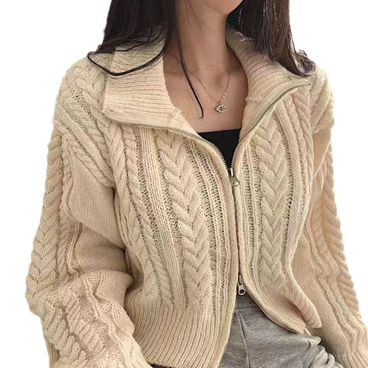 Gilet femme avec fermeture éclair et motif en câble Chic & Stil