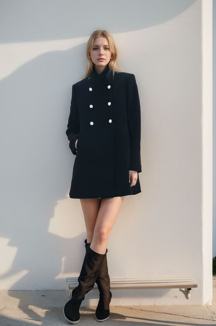 Women's quilted coat with double-breasted buttons and high-quality finish Lune London