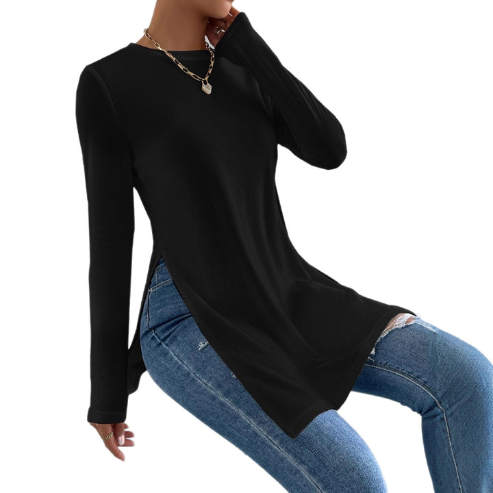 Long sleeve blouse for women with side slits and high-quality finish Lune London
