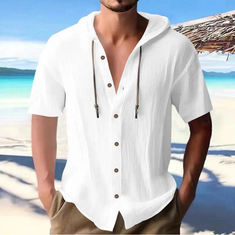 Casual short-sleeve shirt for men with hood Lune London