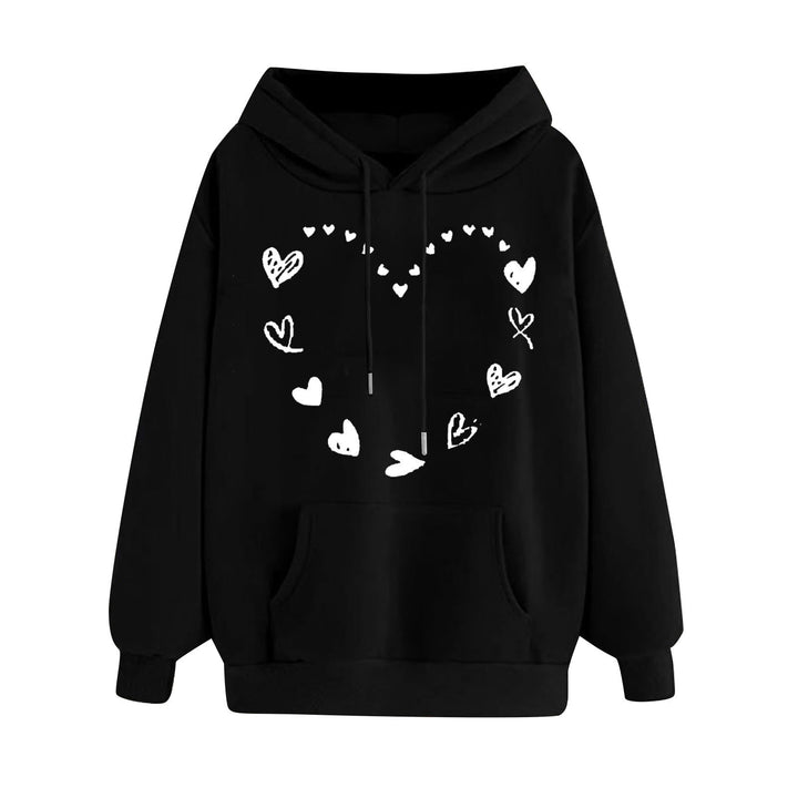 Women's hoodie with playful heart design and comfortable kangaroo pocket Lune London