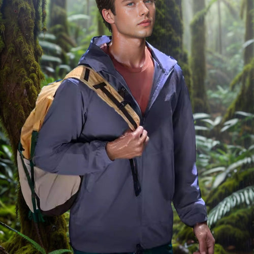 Functional transition jacket for men with adjustable collar Lune London