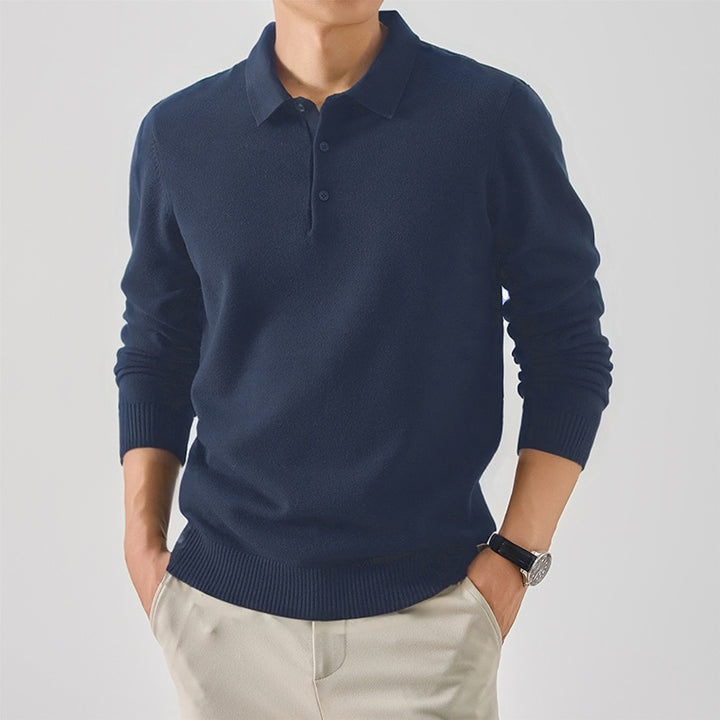 Elegant polo sweater for men in fine cotton Lune London