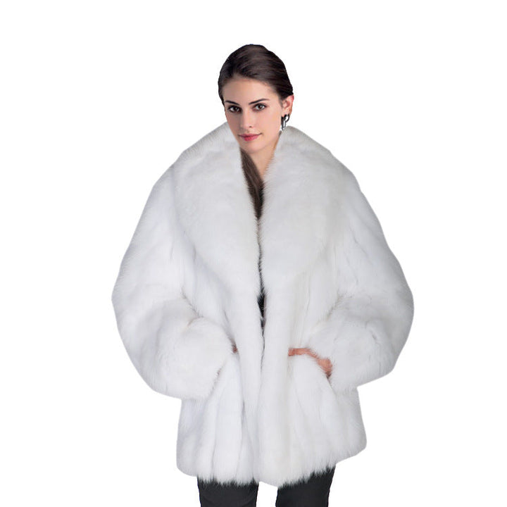 Ladies Luxurious Faux Fur Jacket with Voluminous Sleeves Lune London