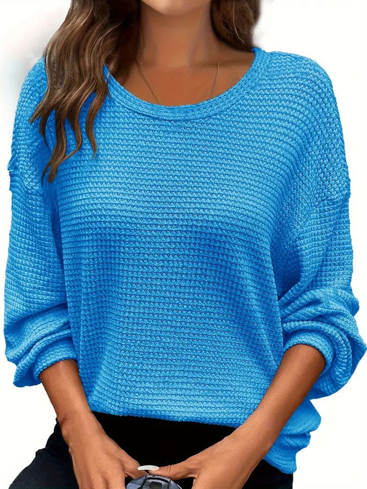 Casual knitted sweater for women with loose fit and elastic cuffs Lune London