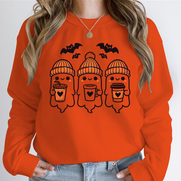 Sweatshirt pour femmes avec un design de fantôme joyeux et une coupe confortable Chic & Stil