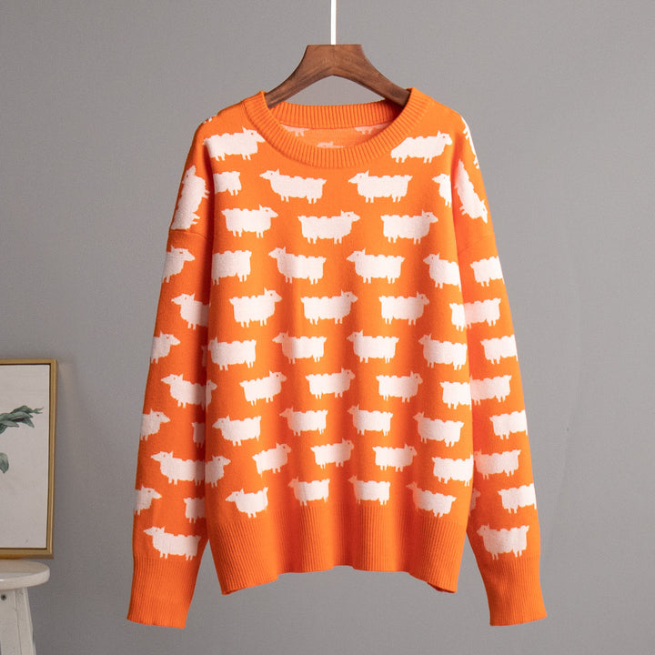 Pull en tricot pour femmes avec un design de mouton original Lune London