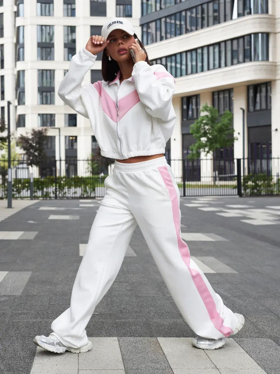 Lune London women's sporty loungewear set with high collar and zipper