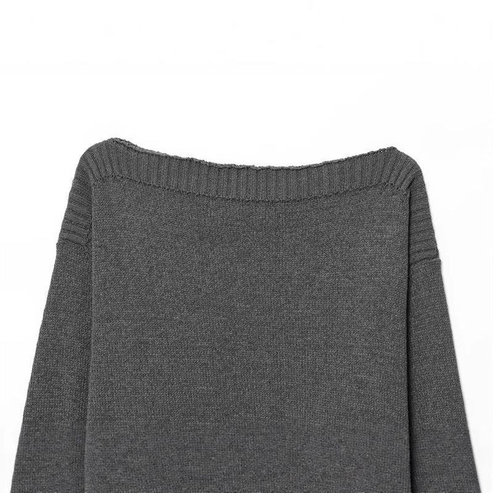 Ladies cozy knitted sweater with loose fit and ribbed edges Lune London