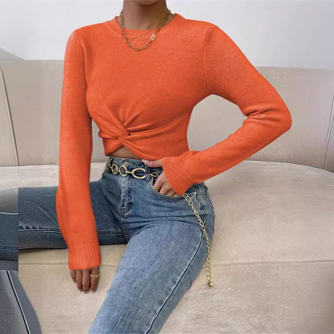 Women's cropped clothing with an elegant knot at the front Lune London