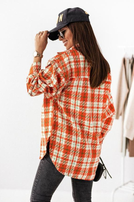 Ladies Oversized Check Shirt Lune London