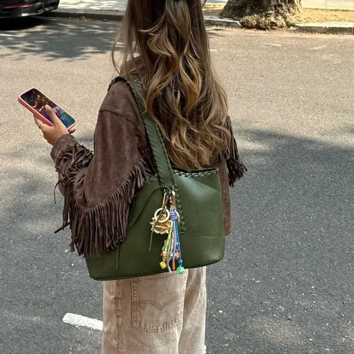 Jacket en daim tendance pour femmes avec franges Chic & Stil