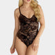 Women's Lace Bodysuit with Floral Design and Contouring Cut Lune London