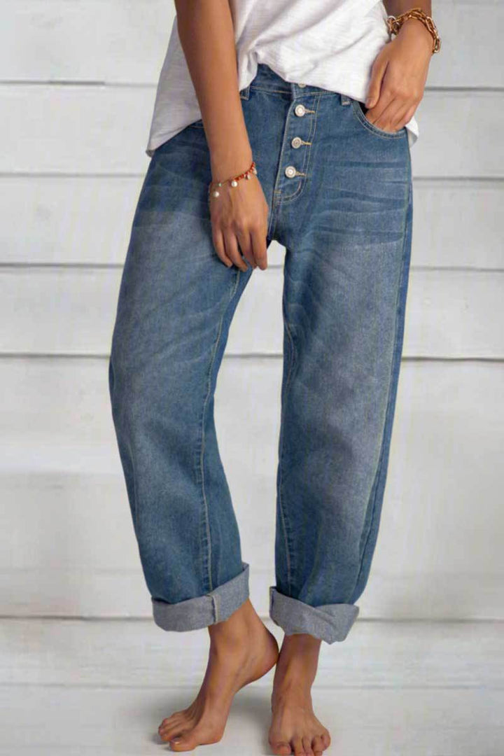 Ladies High Waist Relaxed Lune London Jeans and Denim