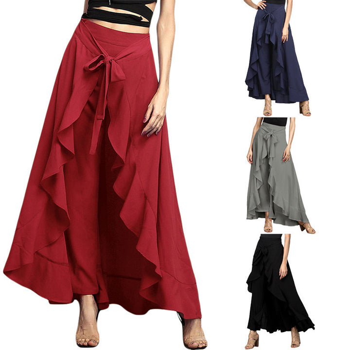 Ladies Pretty Draped Skirt With Ruffles Lune London